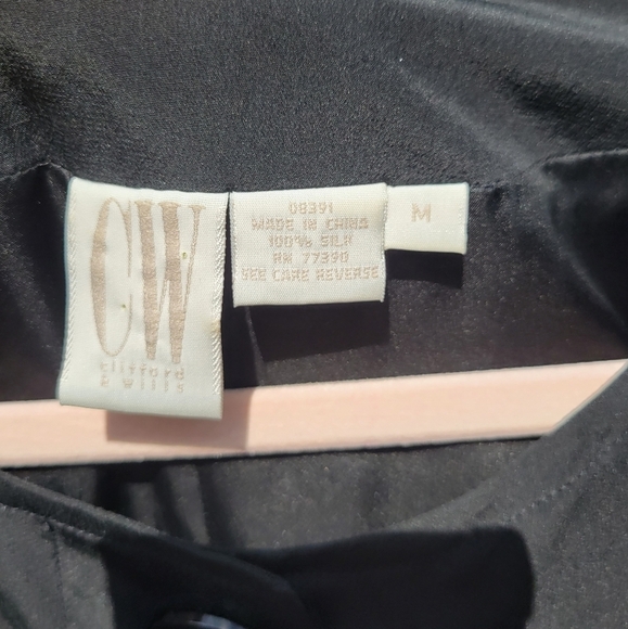 NWOT CW Clifford & Wills 100% silk dress black M - Picture 4 of 7